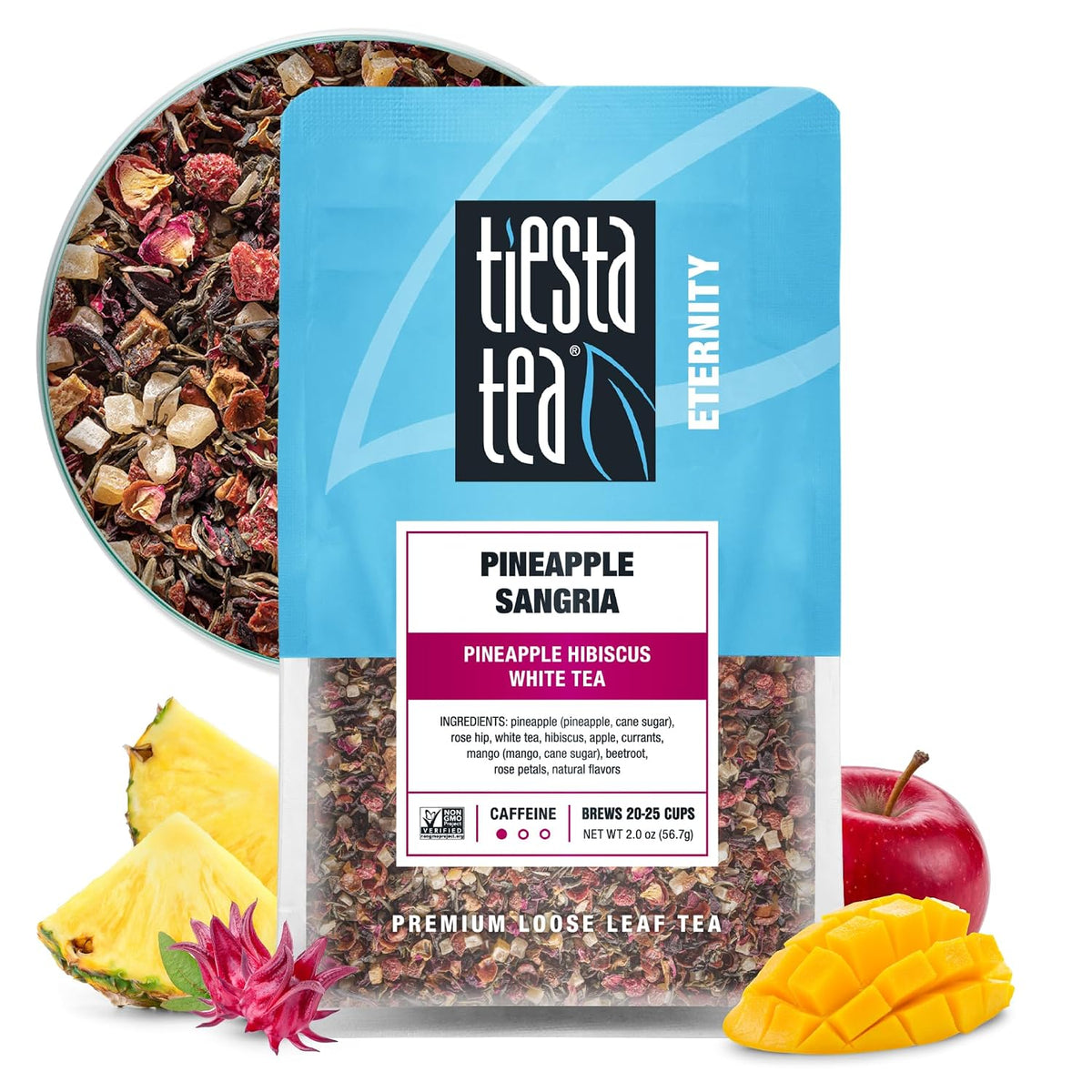 Tiesta Tea Pineapple Sangria Tea, Pineapple Hibiscus White Tea, 2oz
