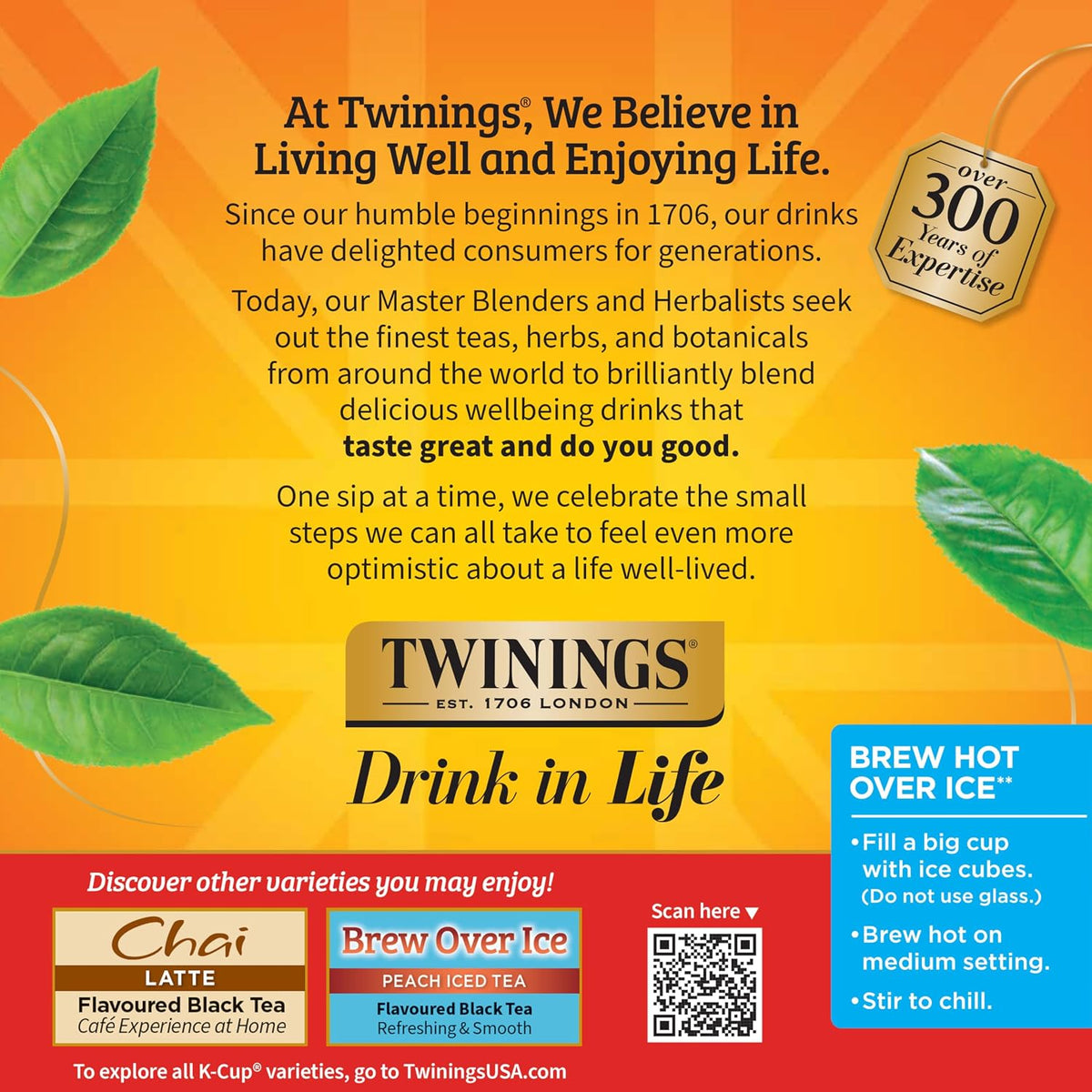 Twinings K-Cup Pods Variety Pack, Includes English Breakfast, Earl Grey, Chai, Green, and Peppermint for Keurig and Single Cup Brewers, 10 Count (Pack of 1), Enjoy Hot or Iced