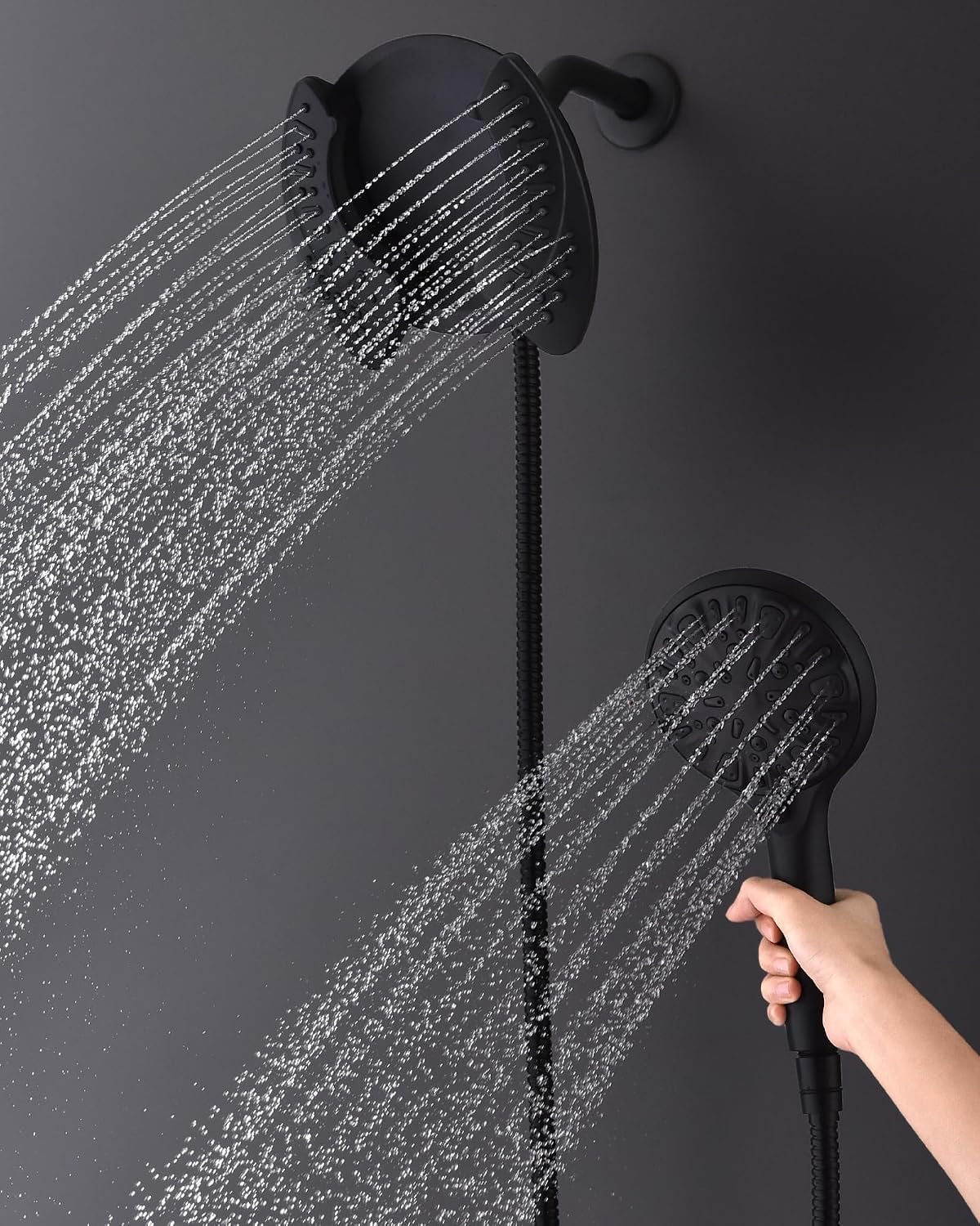 INAVAMZ Shower Head with Handheld High Pressure: Hand Held Shower Head & Rain Shower Head 2-IN-1 Shower Head with 59" Rotatable Stainless Steel Hose, Shower Trim Systems, Sliver 2.5 GPM 15391 Filter