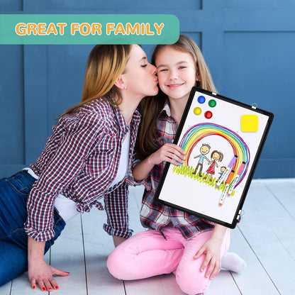 Weekly Calendar Whiteboard for Wall, 16x12 Inches Dry Erase Board, Small Magnetic White Board, Double-Sided Hanging Board for Office School Home Kitchen, Portable Board for Drawing Planning To Do List