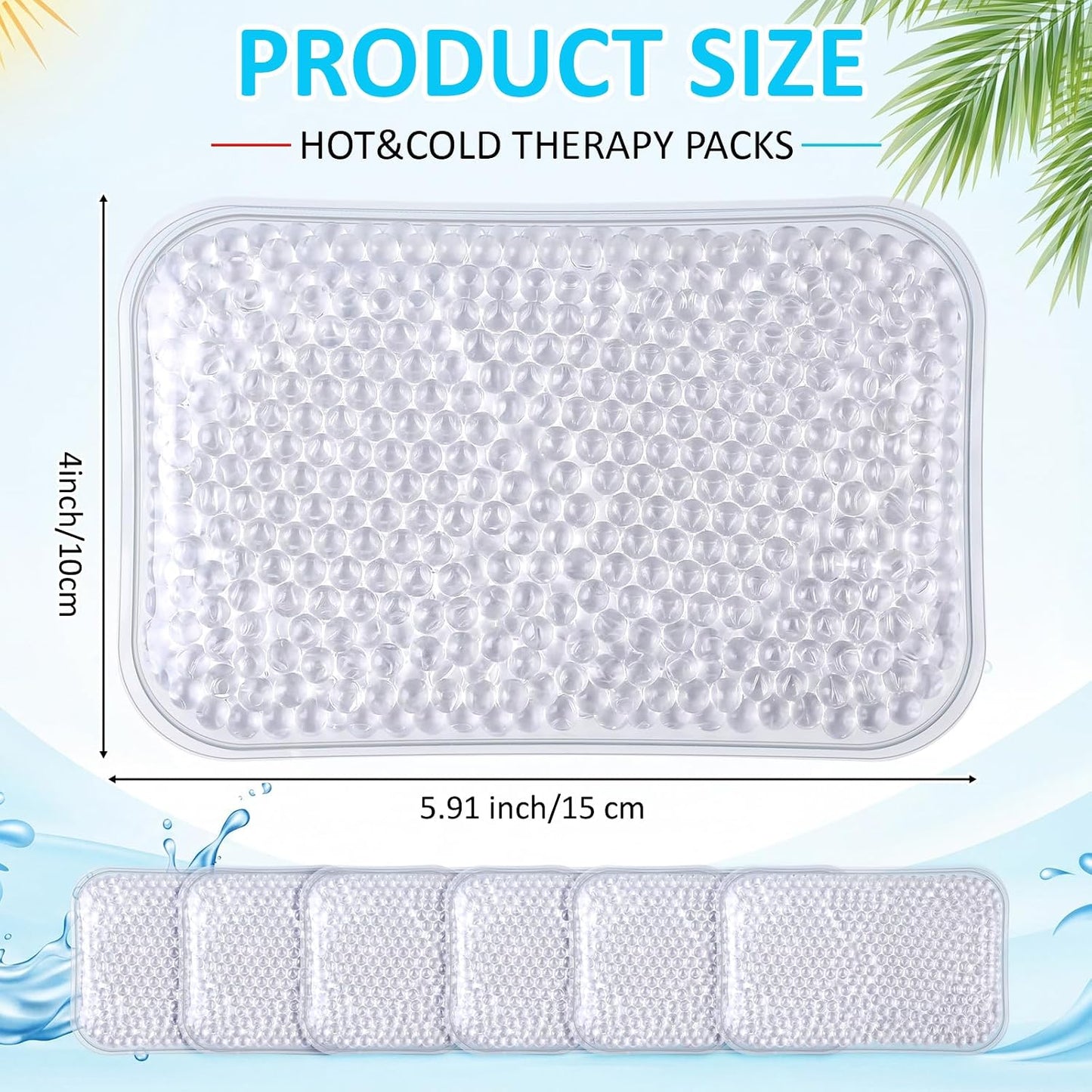 TrelaCo 24 Pcs Gel Bead Ice Pack 4 x 6 Inch Reusable Hot Cold Pack Soft Small Gel Cooling Pad Compress for Sports Swelling, Knee, Shoulder, Foot, Back, Ankle, Neck, Elbow Injuries Wrap Pain Relief