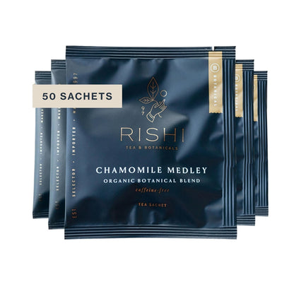 Rishi Tea Chamomile Medley Herbal Tea - Organic, Caffeine Free Sachet Bags, Calming Chamomile Flowers with Lemon Verbena & Mint - 15 Count (Pack of 1)
