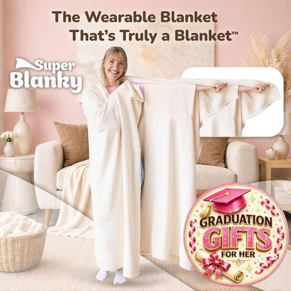Super Blanky Wearable Blankets for Women & Men, Graduation Day Gift for Her, Cozy Gifts for Women, Wife Birthday Gifts Ideas