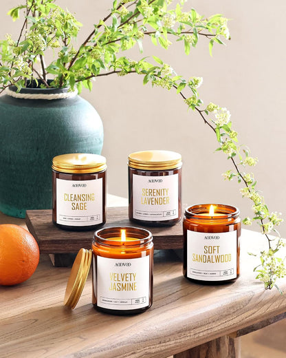 AOOVOO Scented Candles - 4PC Candle Set, 36 oz Soy Candles