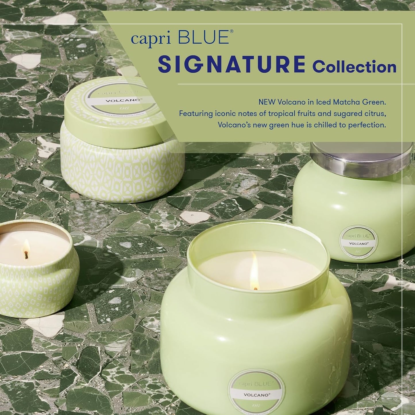 Capri Blue Volcano Scented Candles - Luxury Glass Jar Candles for Home Scented with Tropical Fruit & Sugared Citrus - Soy Wax Blend - Blue Color (19 oz)