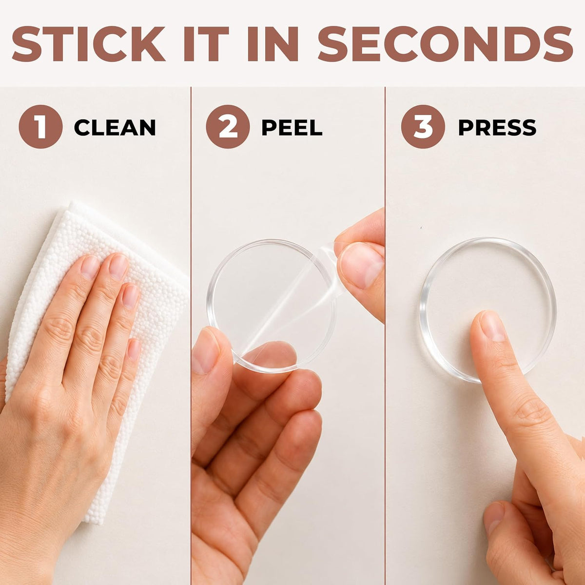 Invisible Door Knob Wall Protector, Clear Silicone, 4 Pack