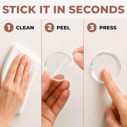 Invisible Door Knob Wall Protector, Clear Silicone, 4 Pack