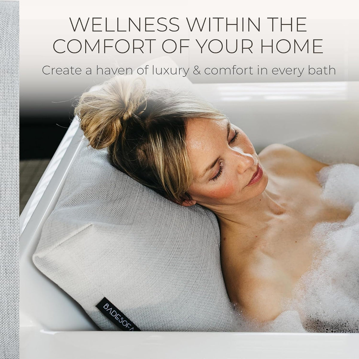 BADESOFA® Luxury Bath Pillow M in Ivory, Quick-Drying Bath Back Pillow