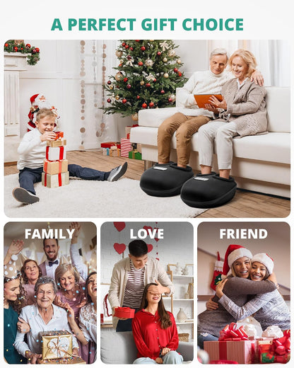 Medcursor Foot Massager Machine Heat, Shiatsu Kneading & Rolling, Massage for Plantar Fasciitis & Foot Pain Relief, Adjustable Air Pressure, Fits Up to13, Gift for Women & Men