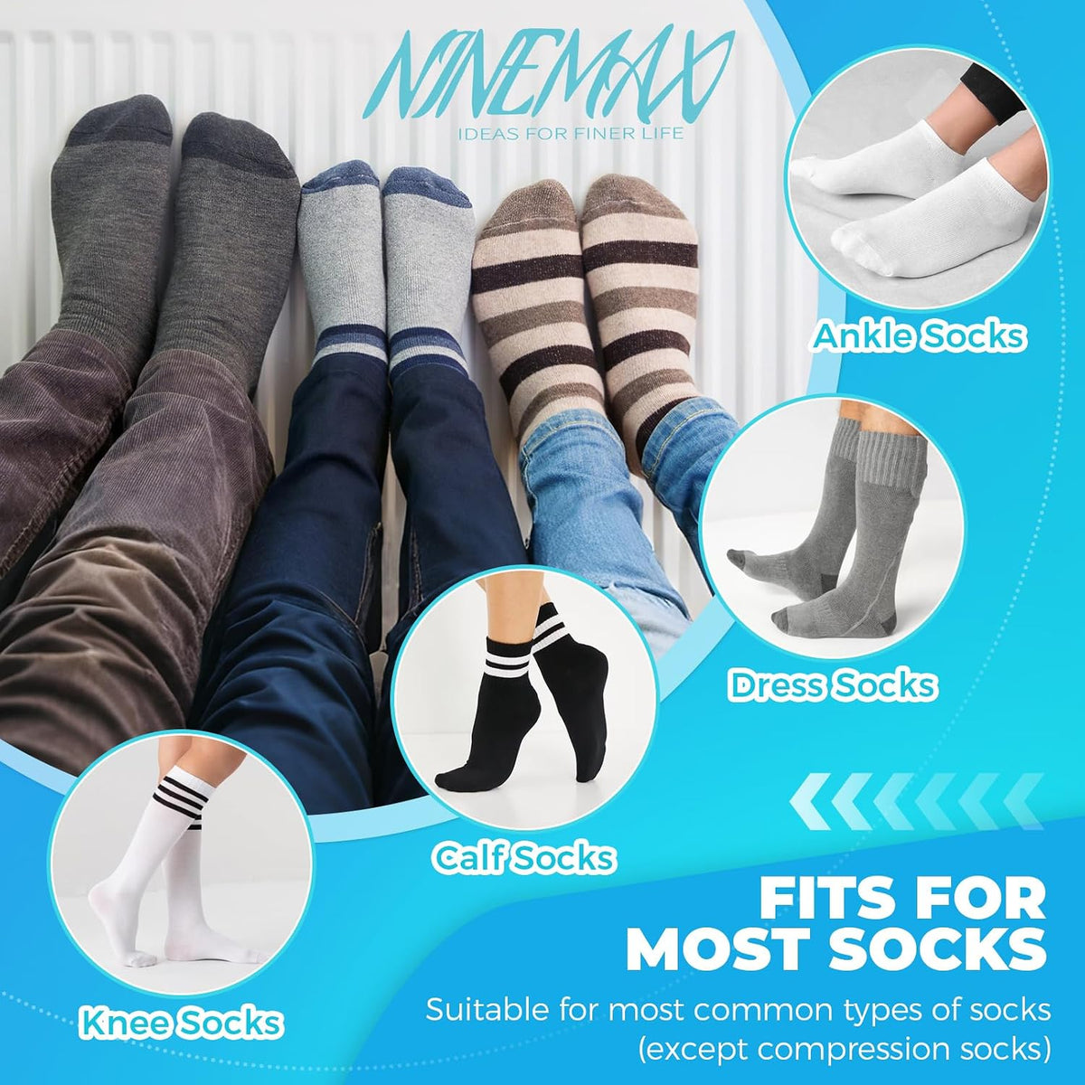 Sock Aid for Seniors, No Bending Sock Helper Device for Putting On Socks