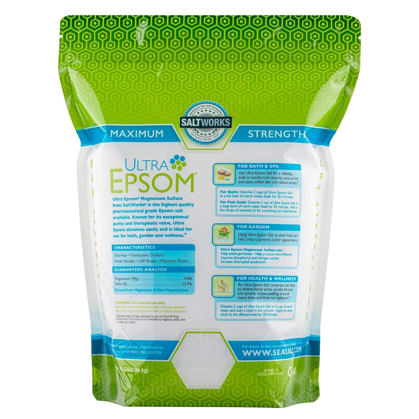 Saltworks, Bath Salt Medium, 80 Ounce