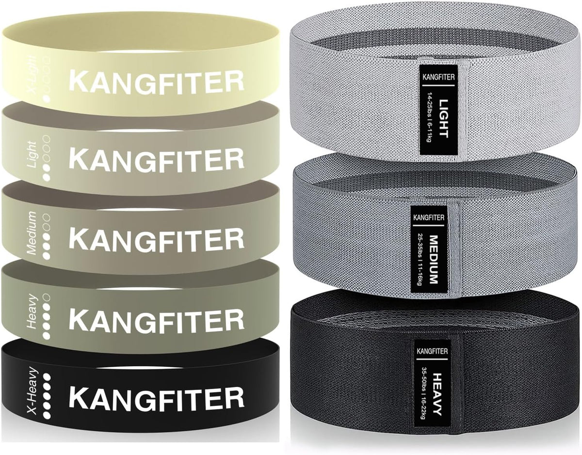 KANGFITER Non-Slip Fabric Resistance Bands for Working Out 3 Levels
