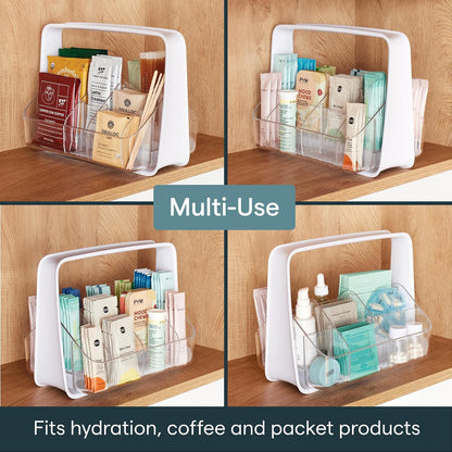 YouCopia TeaStand Tea Bag Organizer with Clear Removable Bins, Cabinet or Pantry Storage Caddy, 80-Bag