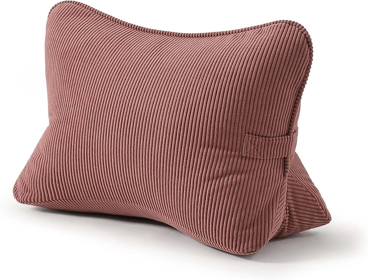 Pat. Pend. Corduroy Lumbar Support Back Pillow for Watching TV, Reading & Gaming, Ergonomic Triangle Support Cushion for Sofa, Armchair & Bed Sitting, Removable Washable Cover, Beige Gray
