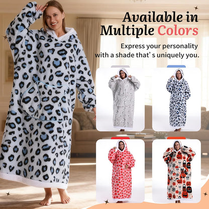 Capecage Blanket Hoodie, Long Hooded Blanket Sweatshirt as Birthday Gifts for Women Men, Long Wearable Blanket for Women Men.