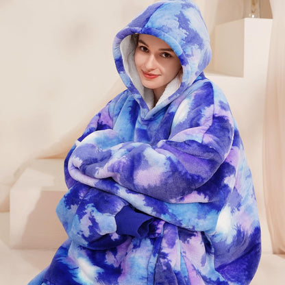 Narecte Cozy Oversized Blanket Hoodie Wearable Blanket Adults Soft Hooded Blanket Hoodie Birthday Gifts for Women Christmas - Colors B
