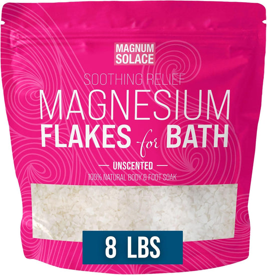 Magnesium Flakes for Bath - Magnesium Chloride Flakes Organic Pure - Unscented, 12 LBS