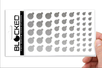Blocked Original Vinyl Webcam Cover Stickers | Restickable & Stackable Privacy Covers | for All Camera-endable Devices | 3-Sizes | 57 Black Tabbed (Muted Matte)