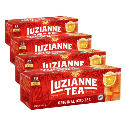 Luzianne Unsweetened Hibiscus Iced Tea Bags, Family Size, 22ct Box (Pack of 6)