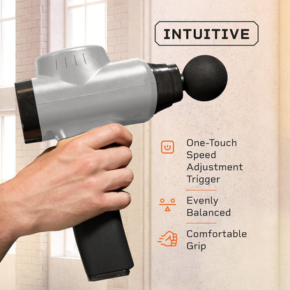 LifePro SonicPro Massage Gun Deep Tissue with Heat — Percussion Massager Gun 10 Speeds 9 Heads — Muscle Massager for Athletes Back, Legs, Arms