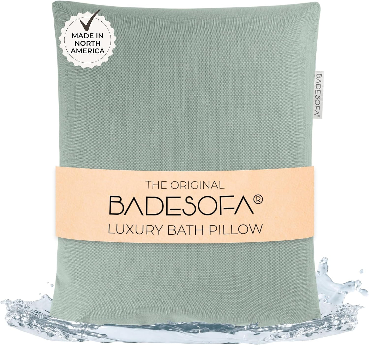BADESOFA® Luxury Bath Pillow M - Lusciously Soft & Comfortable Tub Pillow for Bathtub - Washable & Quick-Drying Bath Back Pillow - Non-Slip Full Body Tub Pillow - Luxury Spa Cushion in Ivory Pearl