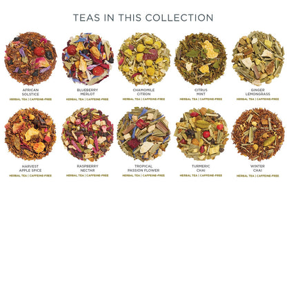 Tea Forte Premium Petite Presentation Box Gift Set Sampler, 10 Count, 2 of Each Blend Individually Wrapped Handcrafted Pyramid Infuser Bags, Demoiselle Tea