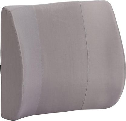 DMI Lumbar Support Pillow for Chair to Assist with Back Support with Removable Washable Cover and Firm Insert to Ease Lower Back Pain while Improving Posture, 14 x 13 x 5, Contoured Foam, Elite, Gray