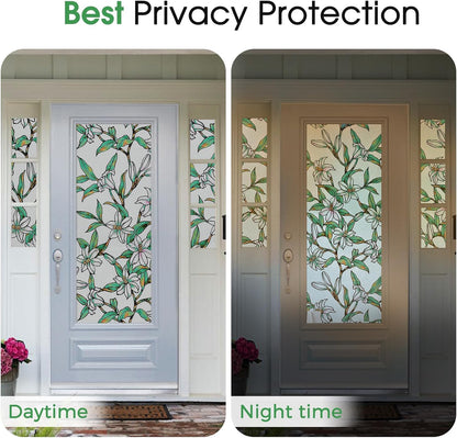 Coavas One Way Privacy Window Film, Heat Control Window Tint for Home, Sun Blocking Reflective Window Film See Out Not in, Anti UV Static Cling for Windows Office Door (Black, 17.5 Inch X 6.5 Feet)