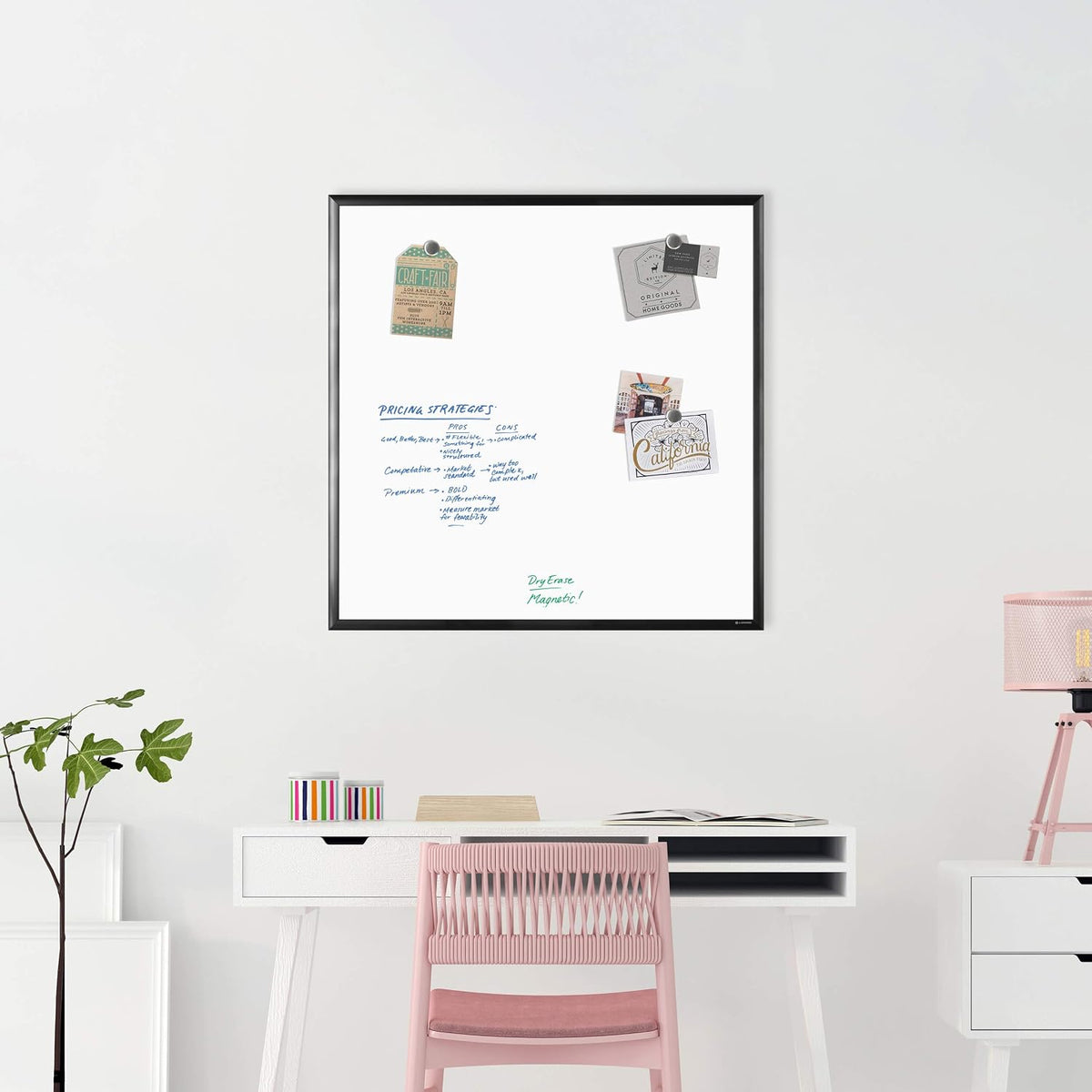 U Brands Magnetic Whiteboard, White Board Dry Erase Board for Wall, 11 x 18