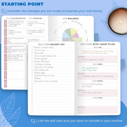 Clever Fox Self-Care Journal – Daily Reflection Notebook – Mental Health & Personal Development Planner, Meditation & Mood Log, A5 (Aquamarine)