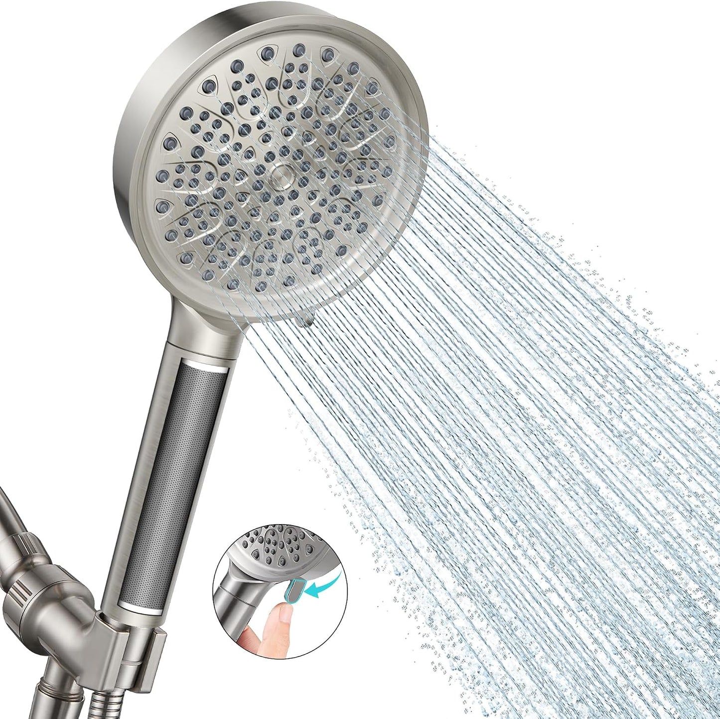 Cobbe Filtered Shower Head with Handheld, High Pressure 6 Spray Mode Showerhead with Filters, Water Softener Filters Beads for Hard Water - Remove Chlorine - Reduces Dry Itchy Skin, Chrome