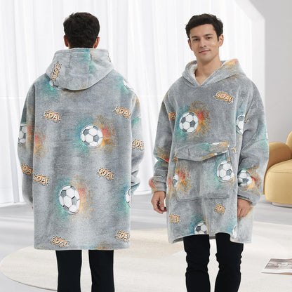 Fiosnow Sun and Moon Blanket Hoodies for Women and Men Adult Oversize Wearable Blanket Hoodies for Soft and Warm