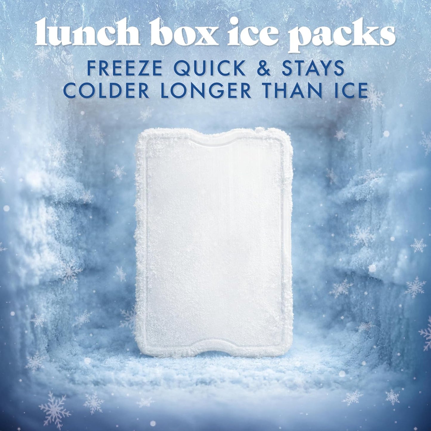 Cool Coolers by Fit & Fresh 4 Pack XL Slim Ice Packs, Quick Freeze Space Saving Reusable Ice Packs for Lunch Boxes or Coolers