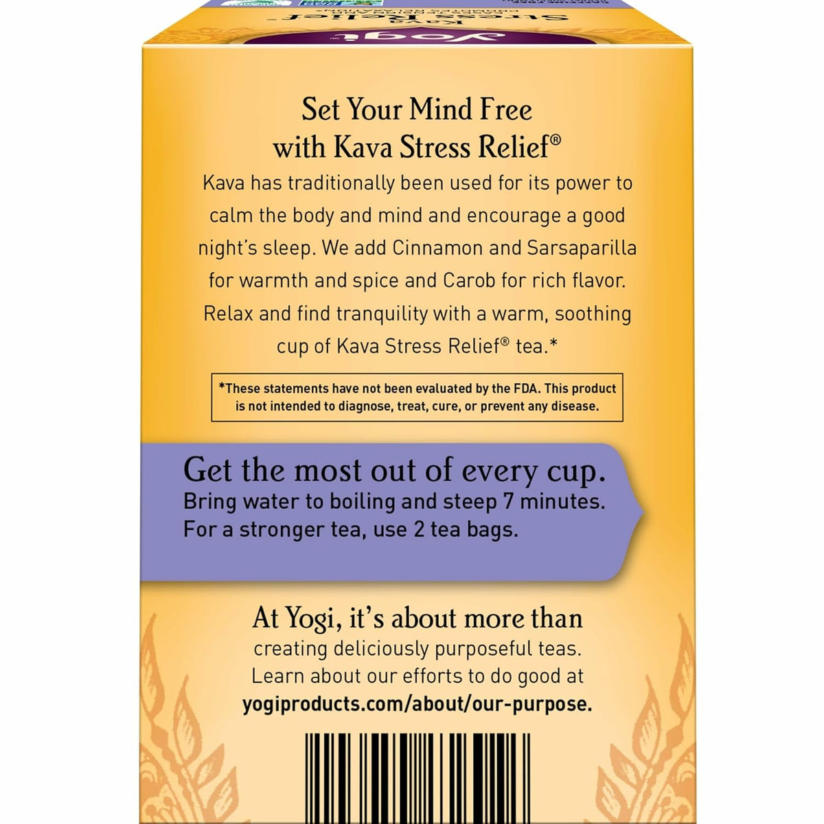 Yogi Kava Stress Relief Organic Tea, 16 Tea Bags (6 Pack)