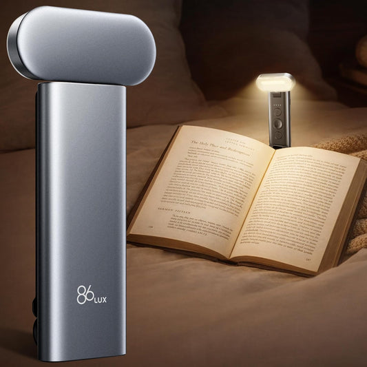 86lux Book Light, Rechargeable Reading Light for Book in Bed