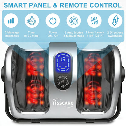 TISSCARE Shiatsu Foot Massager with Heat, FSA Eligible HSA Foot Massager for Plantar Fasciitis, Neuropathy, Circulation and Pain Relief, Massage Feet at Home/Office, Gift for Men and Women