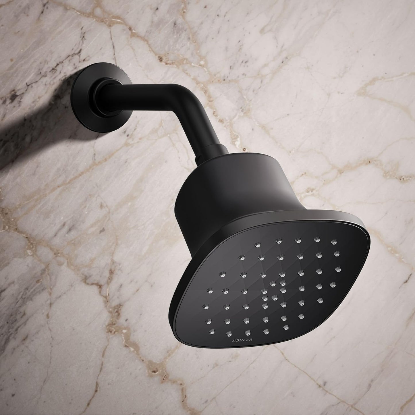 KOHLER 33631-Y-BN Cinq Round Single-Function Filtered Showerhead, Five-Layer Filtration, 2.5 GPM, Full Coverage Spray, Premium Durable Material, Vibrant Brushed Nickel