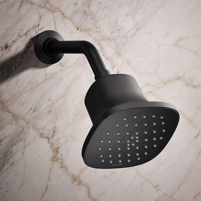 KOHLER 33631-Y-BN Cinq Round Single-Function Filtered Showerhead, Five-Layer Filtration, 2.5 GPM, Full Coverage Spray, Premium Durable Material, Vibrant Brushed Nickel