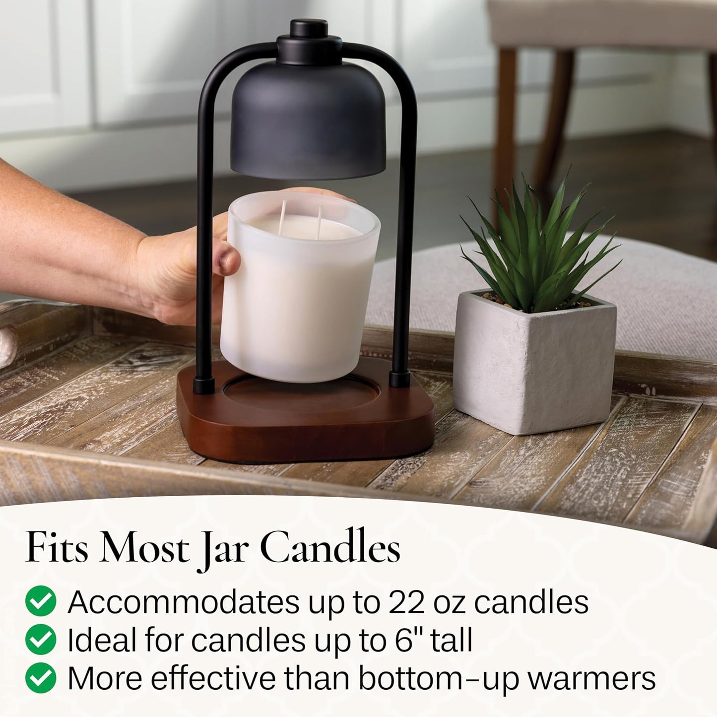 Candle Warmers ETC. Illumination Fragrance Warmer- Light-Up Warmer for Warming Scented Candle Wax Melts and Tarts or to Freshen Room, White Harmony