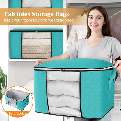 Fab totes Storage Bags for Clothes Blanket Storage Bins with Lids