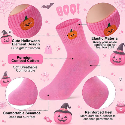 Eurzom 10 Pairs Socks Womens Crew Elastic Ankle Length Cotton Socks Aesthetic Cute Lightweight Low Cut Gifts for Women - Colors A