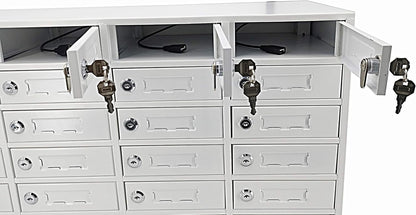 FixtureDisplays® 30-Slot Cell Phone Smartphone Charging Station Lockers Assignment Mail Slot Box USB Femal Ports in Each Slot Max 5 Watts Per Slot Output 15252-USB-NPF