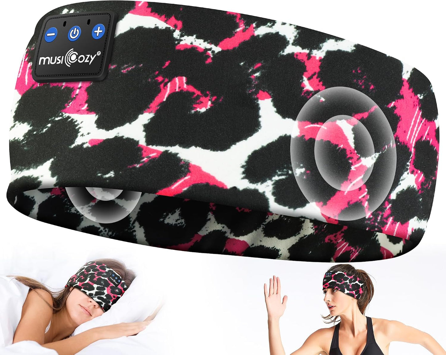 MUSICOZY Sleep Headphones Bluetooth 5.4 Headband, Wireless Earphones Music Sleep Earbuds Sleeping Eye Mask with HD Stereo Speakers for Workout Running Travel Yoga, Ideal Gifts for Men Women Mom Dad