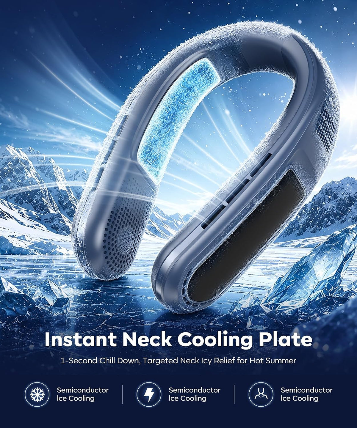 Beyn Neck Air Conditioner, Neck Cooler Fan with 6000mAh, 3 Speeds