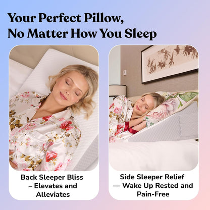 Sleepnitez Fsa Eligible 8" Bed Wedge Pillow – Memory Foam Wedge for Sleeping, Acid Reflux Pillow for Snoring, GERD, Pregnancy, Sleep Apnea, Reading – Soft Luxurious 3.25" Memory Foam Top Layer