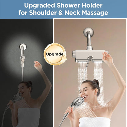 MakeFit Filtered Shower Head with Handheld Combo Matte Black - Dual 2-in-1 Spa System with Massage Shower and 10 Modes Hand Held Shower, High Pressure with Built in Power Wash Mode