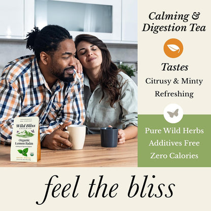 Organic Lemon Balm Tea - Caffeine Free Loose Leaf Herbal Tea - Pharmacopoeia Potency - 25 Servings