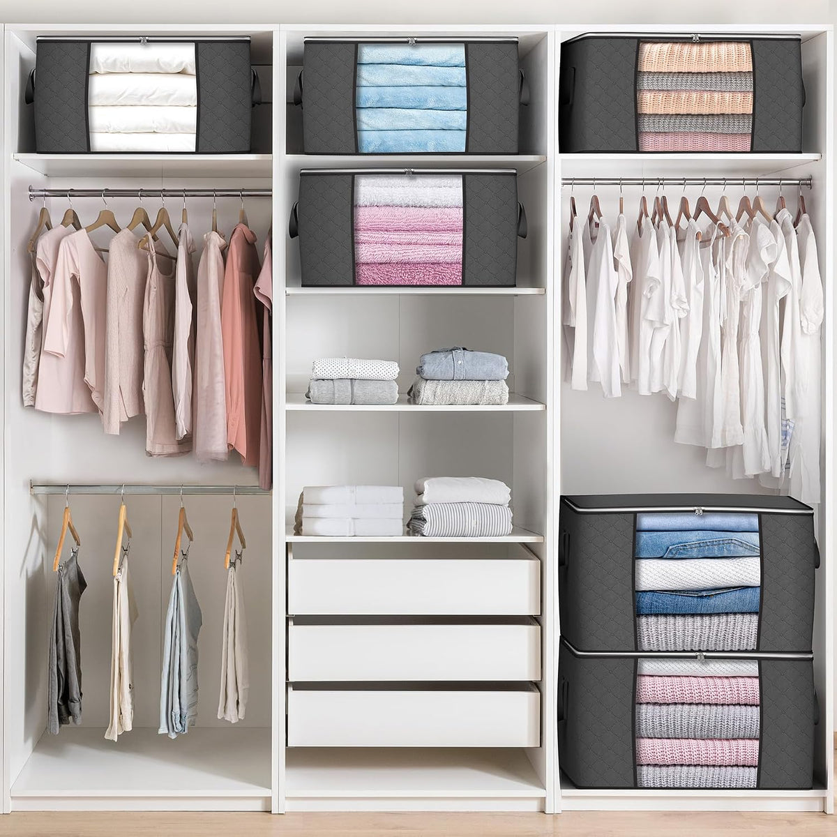90L Large Storage Bags, Clothes Storage Bins Closet Organizers