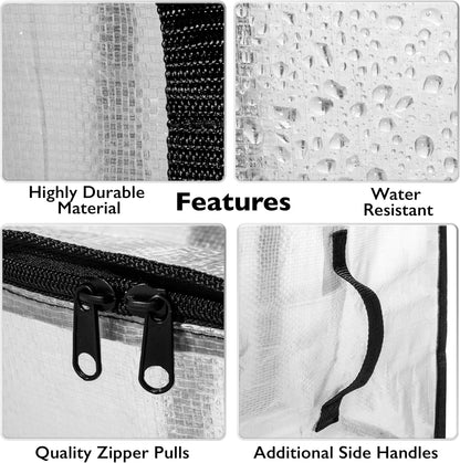 ClearSpace Heavy Duty Moving Bags - Water Resistant Storage Bags with Backpack Straps, Zippers and Handles - Large Moving Boxes for College Dorm, Travel, Closet Organization -, Clear