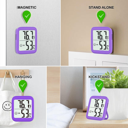 Antonki 2 Pack Room Thermometer for Home, Hygrometer Indoor Humidity Meter Gauge, Digital Temperature and Humidity Monitor Sensor for House, Terrarium, Incubator, Greenhouse - Battery Included
